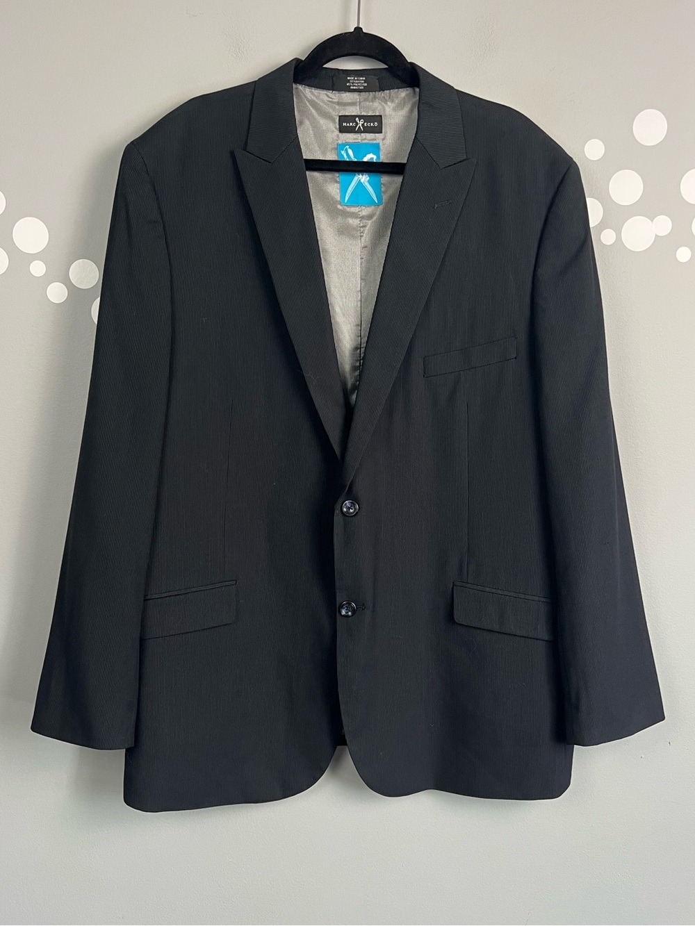 Marc Ecko 48R Blue Pinstripe Suit Jacket Blazer Business Office Career Formal